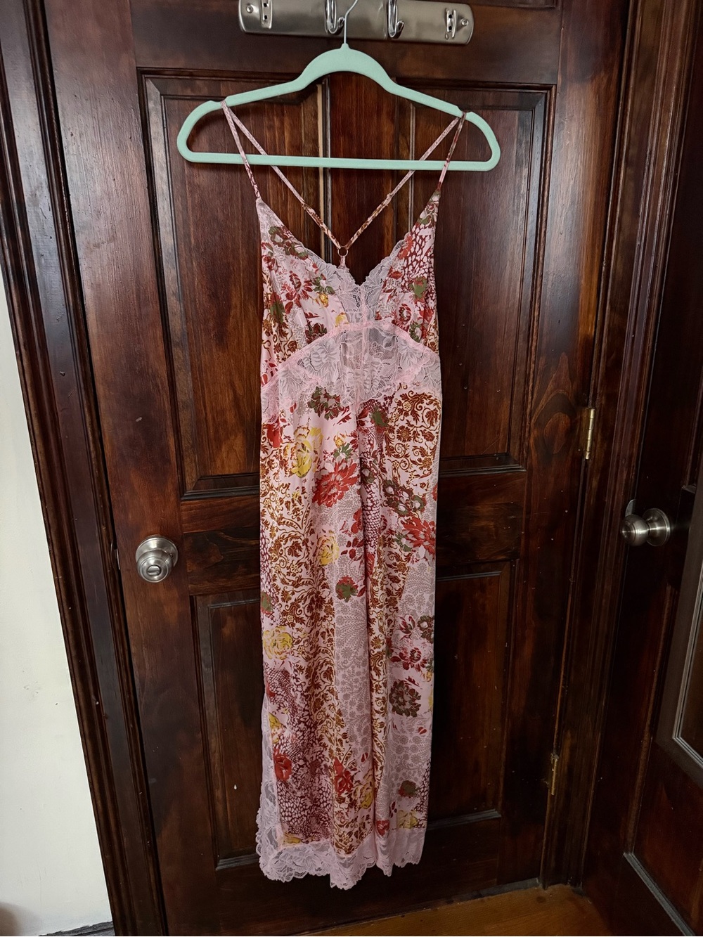 Free People Pink Floral Lace Slip Midi Dress - Picture 3 of 7